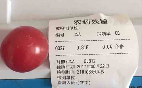 激光植物补光灯对农药残留测试